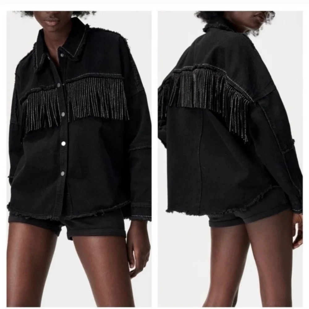 Zara Fringe Jean jacket size M - Picture 8 of 17